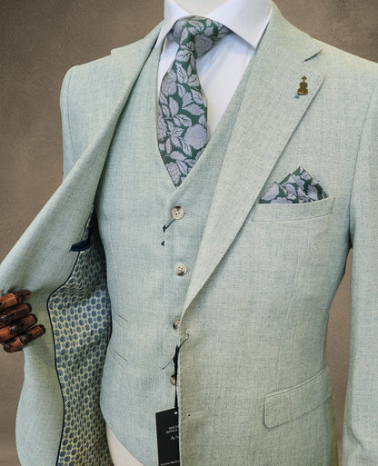Damiano 3 Piece Suit - Sage Trousers