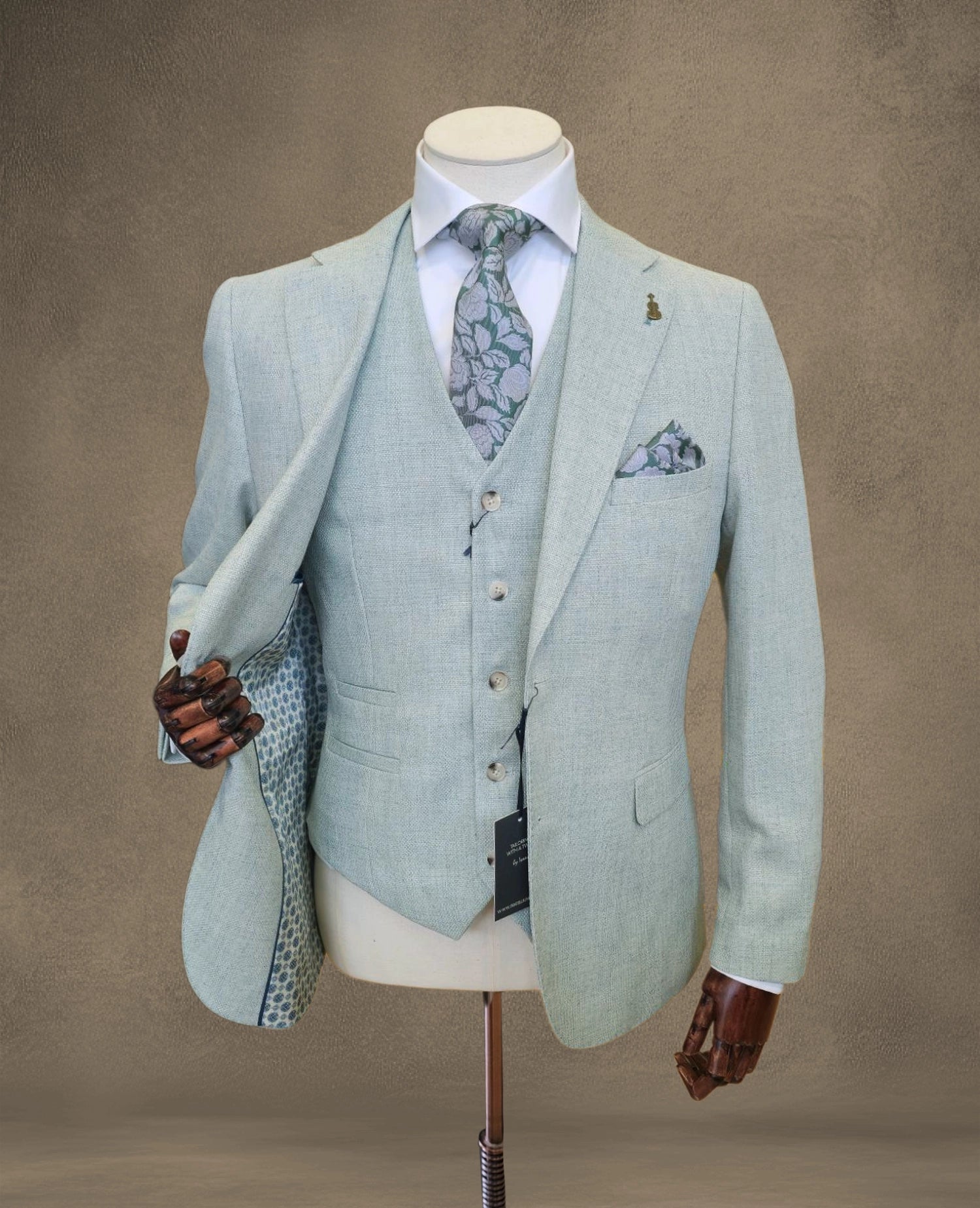 Damiano 3 Piece Suit - Sage Blazer