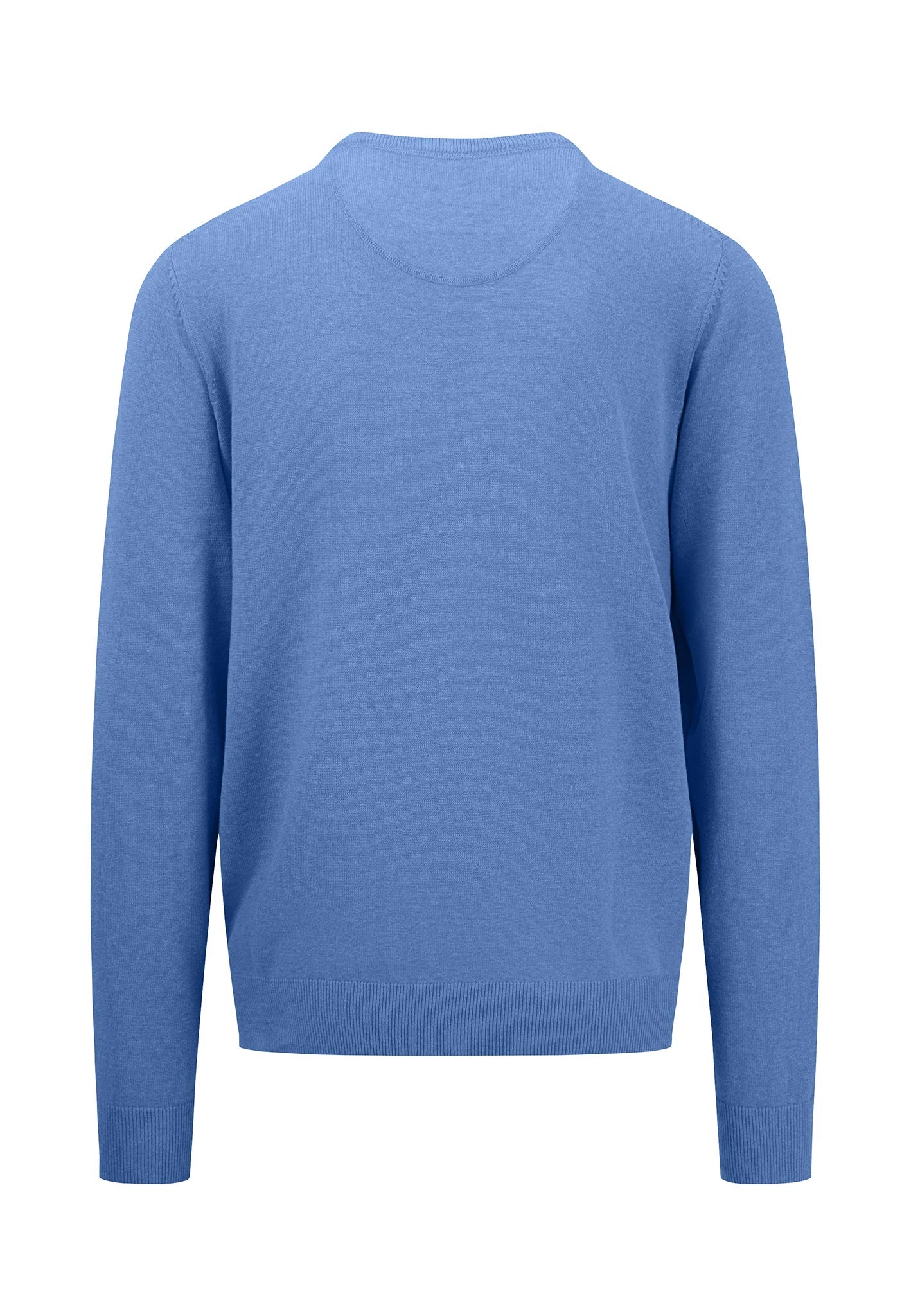 FINE-KNIT SWEATER WITH A CREW NECK - Crystal Blue