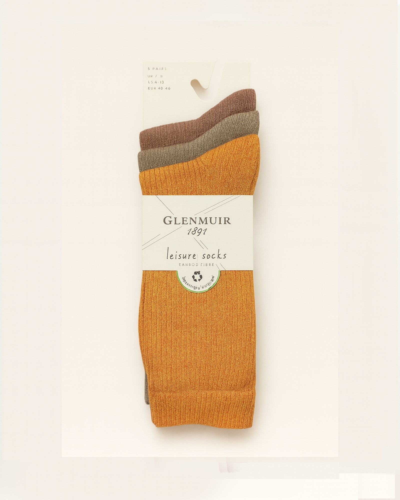 Men’s Bamboo Leisure Socks 3 Pack - Orange / Brown
