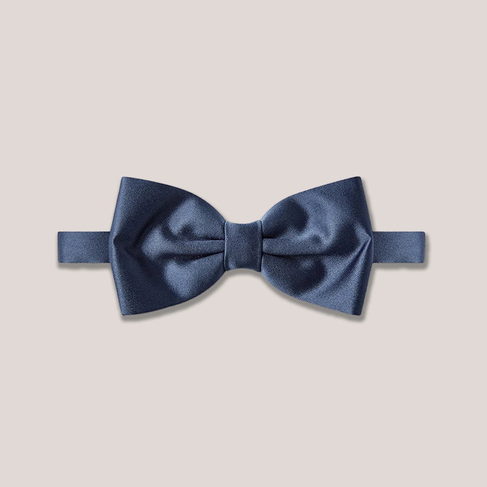Satin Clip-On Bow Tie  French Navy