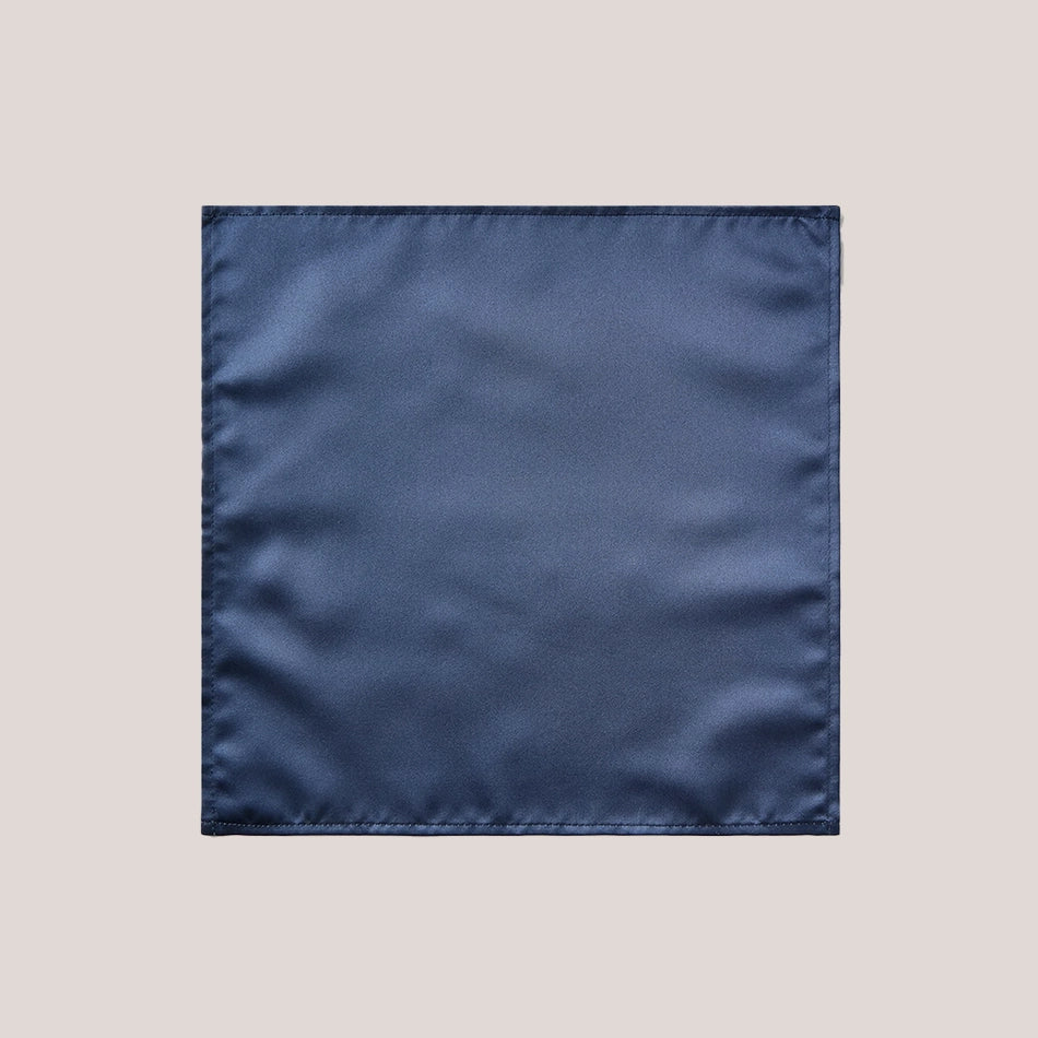 Plain Satin Hankie - French Navy