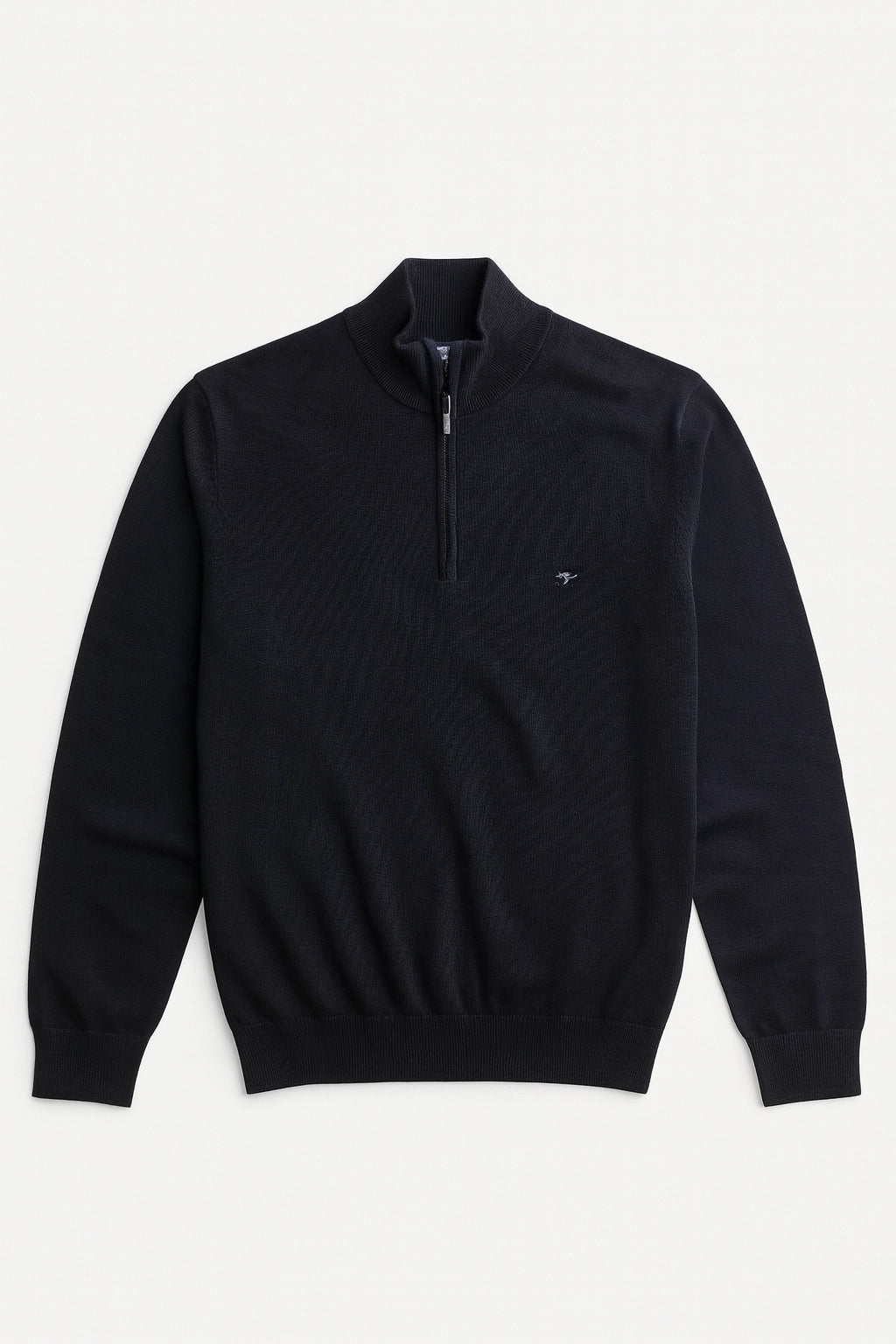 Quarter-Zip Cotton Sweater – Navy