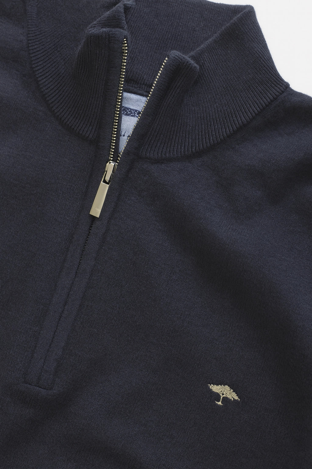 Quarter-Zip Cotton Sweater – Navy