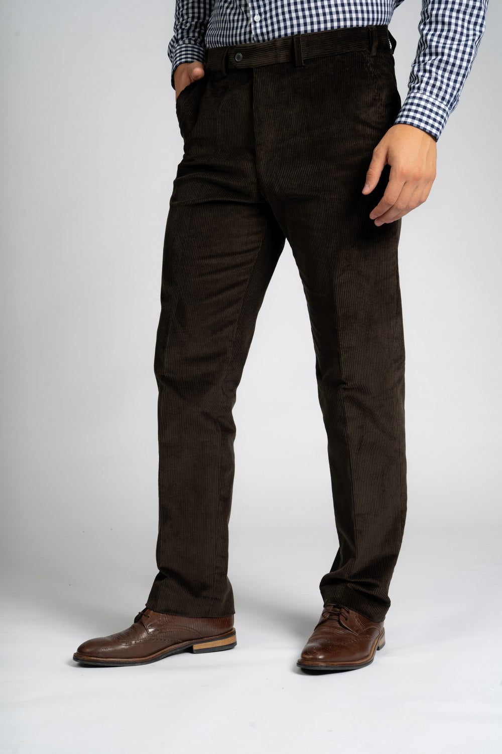 Expand -A- Band Cord Trouser - Olive King Sizes
