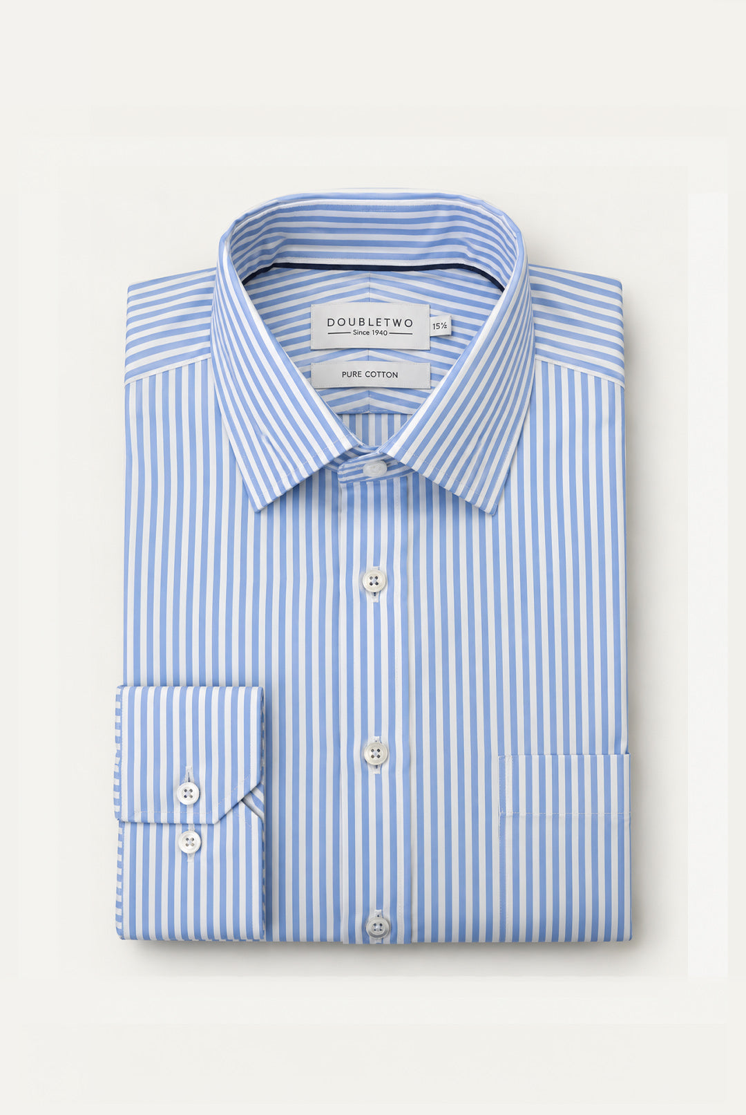Cadet Stripe Cotton Shirt - Blue