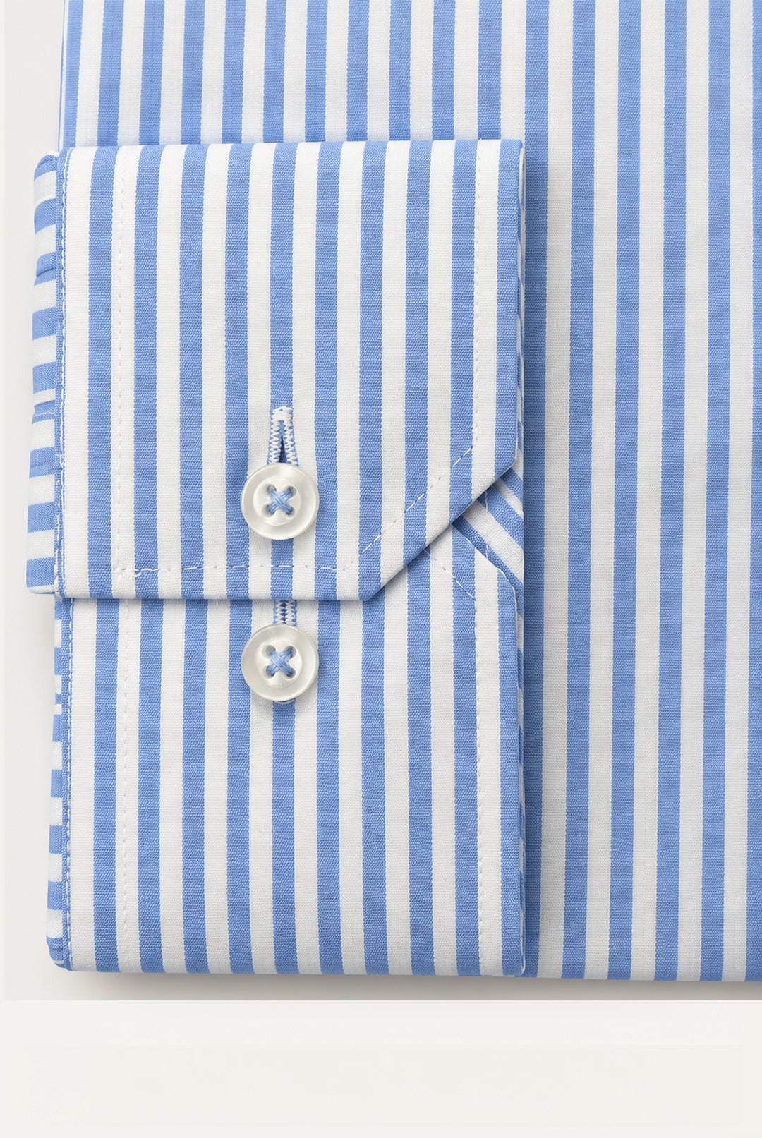 Cadet Stripe Cotton Shirt - Blue