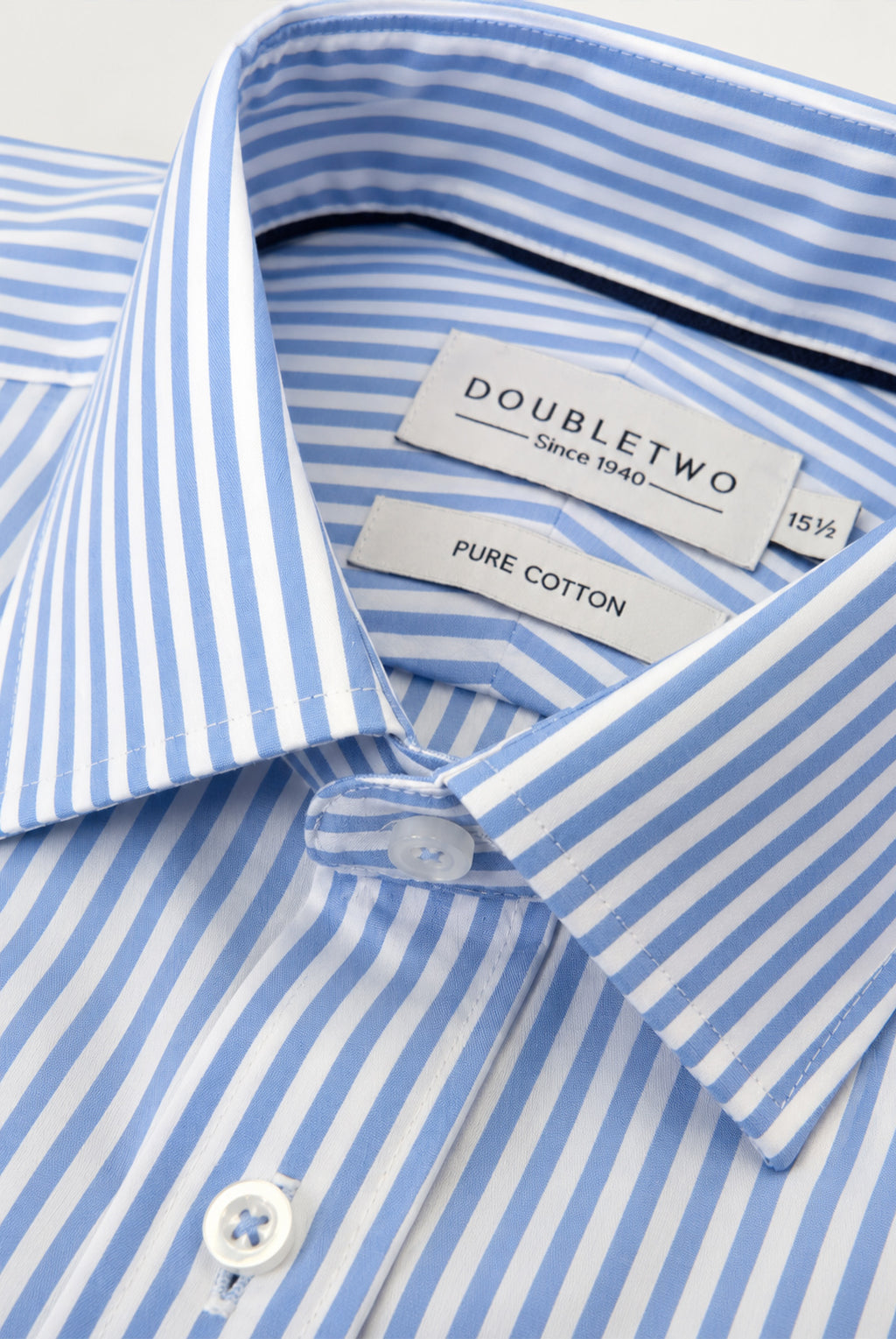 Cadet Stripe Cotton Shirt - Blue