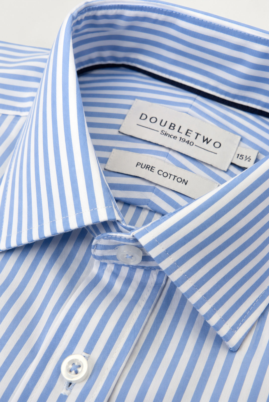 Cadet Stripe Cotton Shirt - Blue