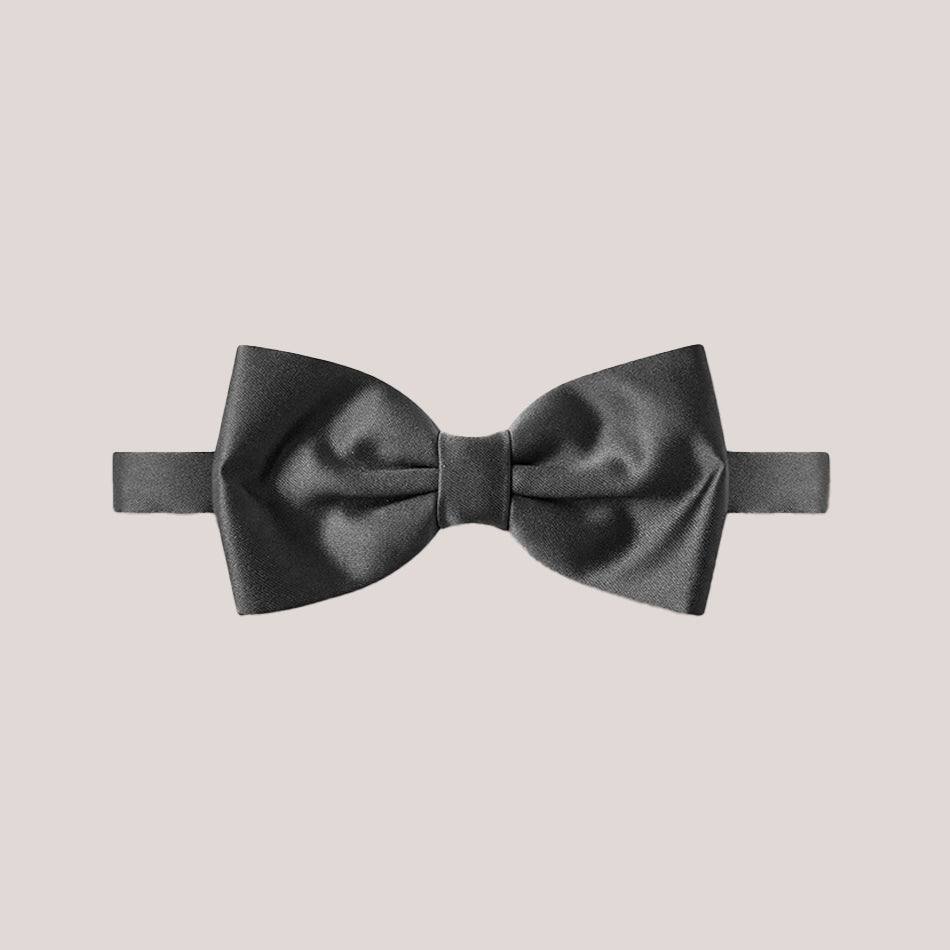 Satin Clip-On Bow Tie - Gun Metal Grey