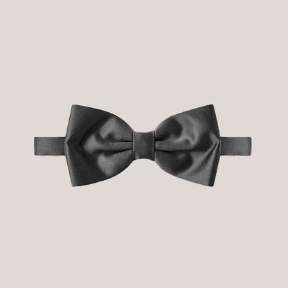 Satin Clip-On Bow Tie - Gun Metal Grey