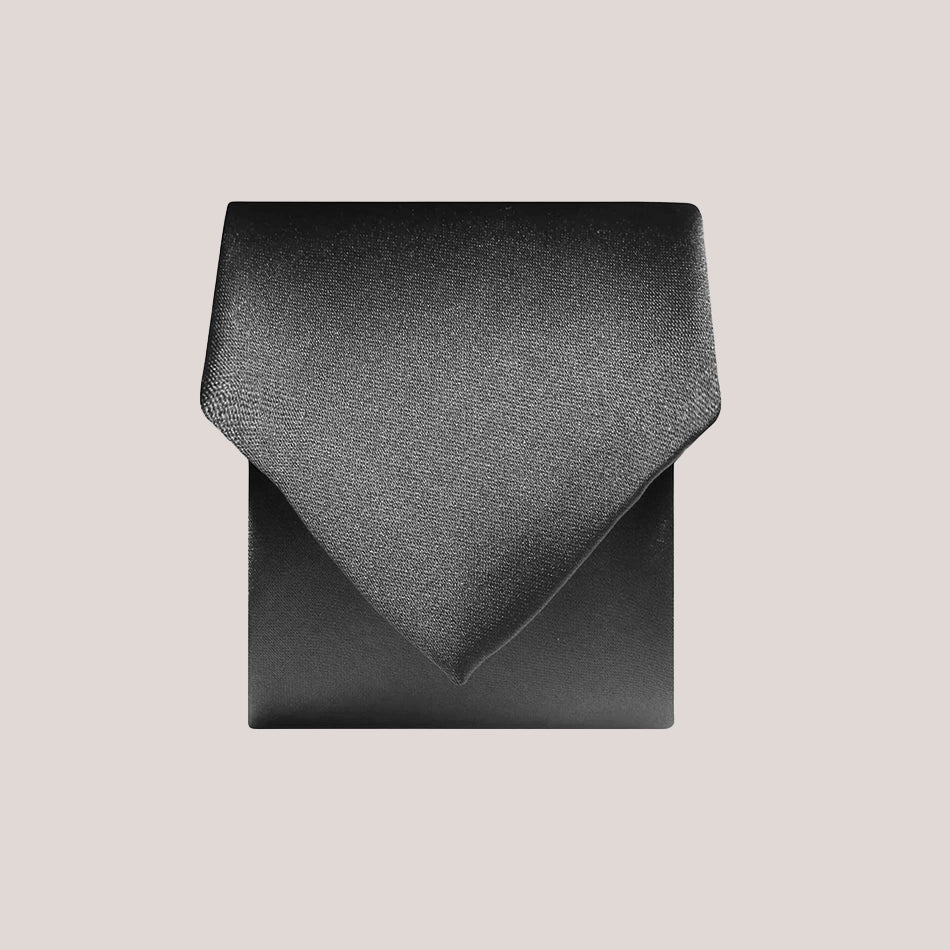 Plain Satin Tie - Gun Metal Grey
