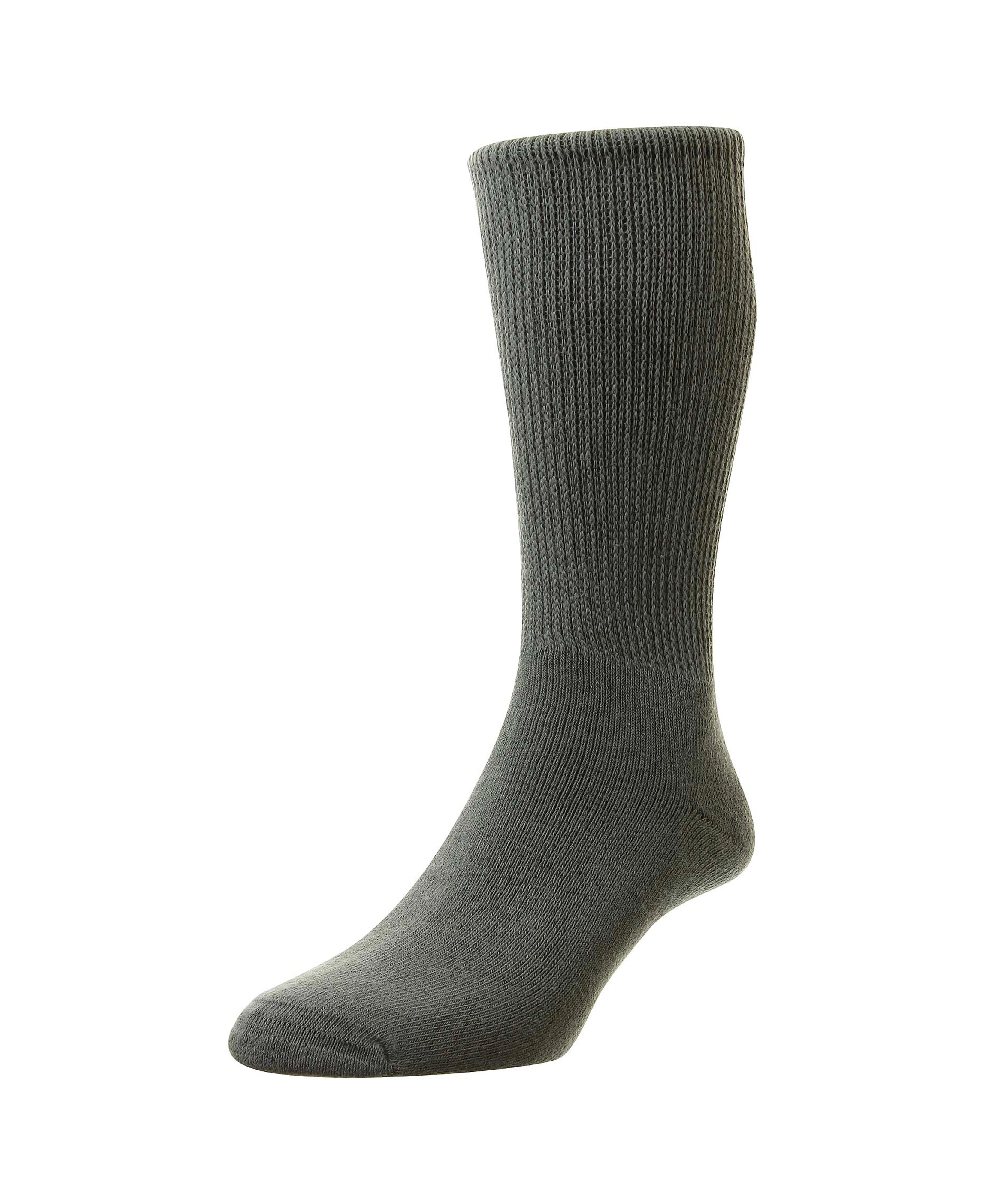 Cotton Diabetic Sock - HJ1351 - Charcoal