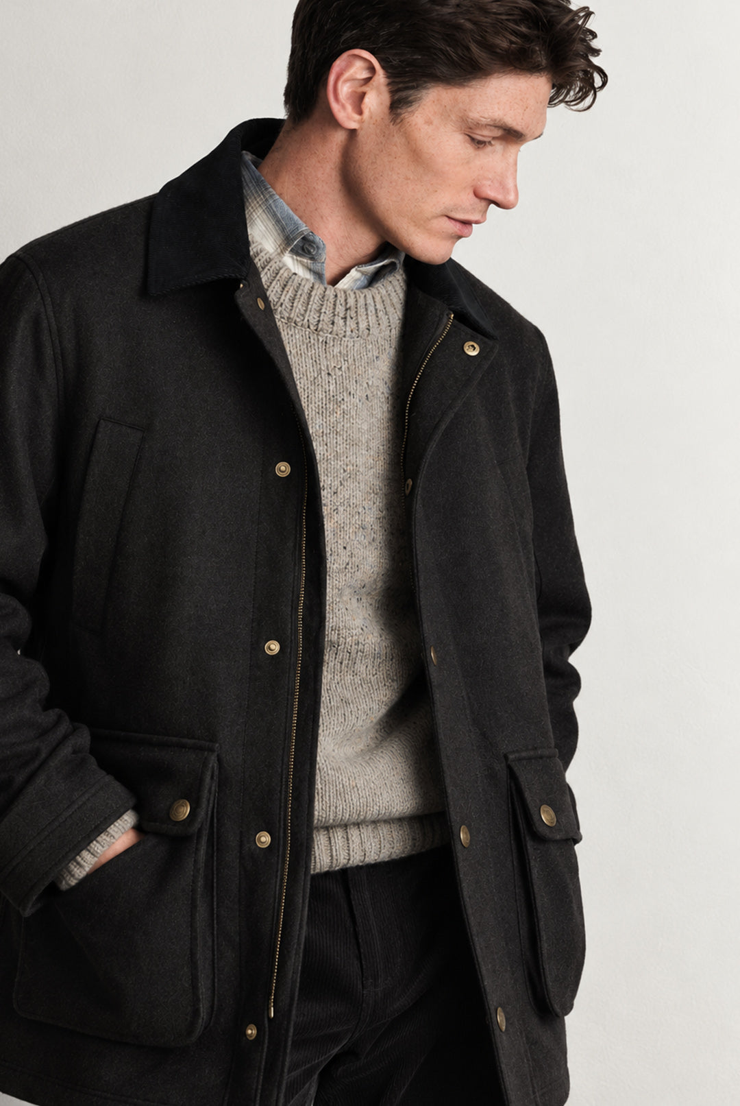 Holloway Wool-Blend Coat – Dark Brown