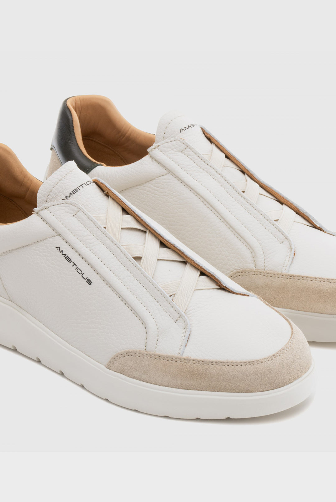 Hover Slip-On Trainer - White | Beige | Navy Combi