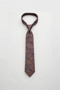 Vintage Paisley Tie & Hankie - NAVY ORANGE  HT28012|2