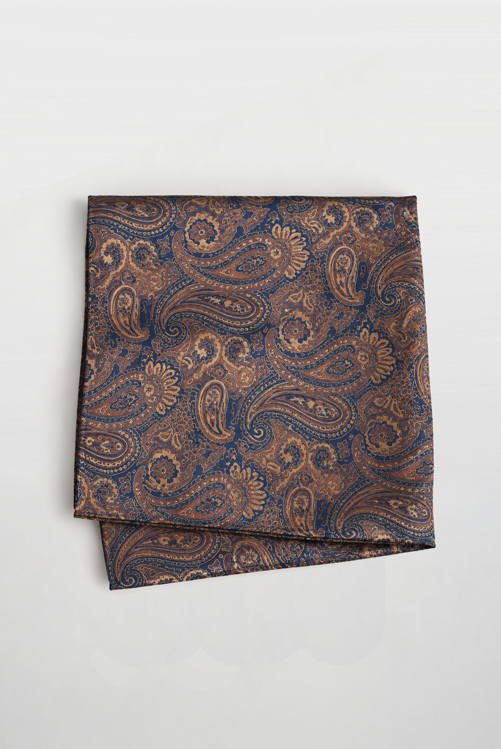 Vintage Paisley Tie & Hankie - NAVY ORANGE  HT28012|2