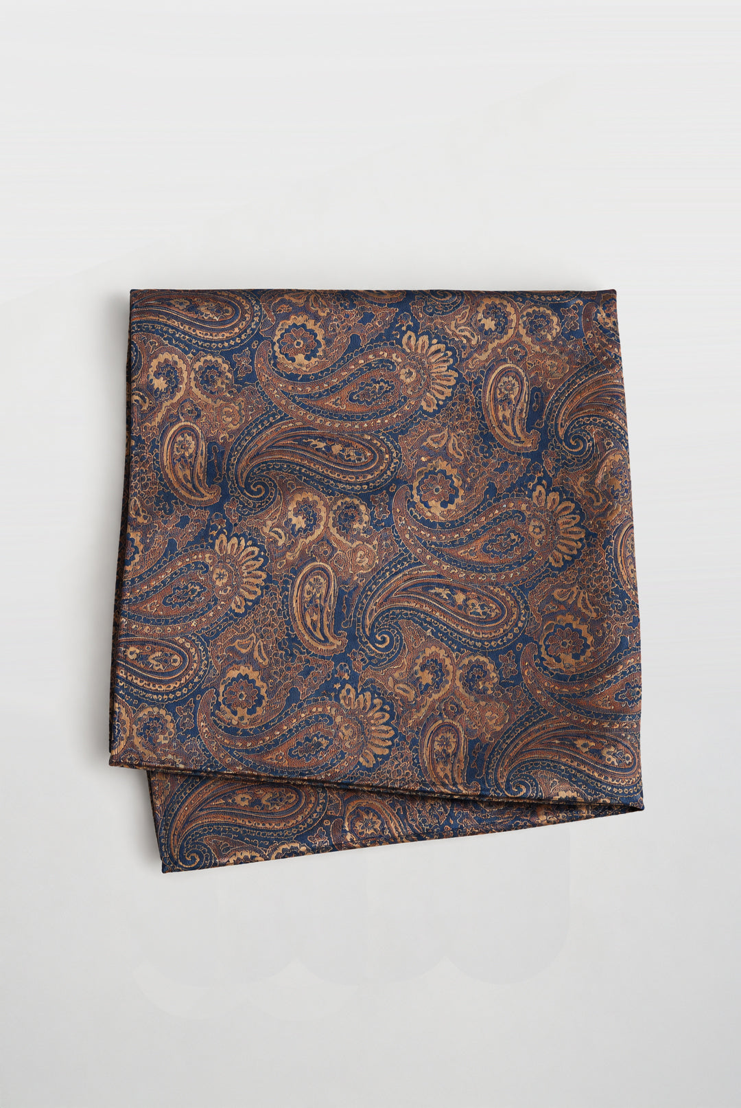 Vintage Paisley Tie & Hankie - NAVY ORANGE  HT28012|2