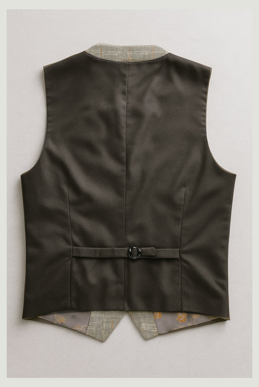 Haley Grey/Brown Prince of Wales Check - Waistcoat