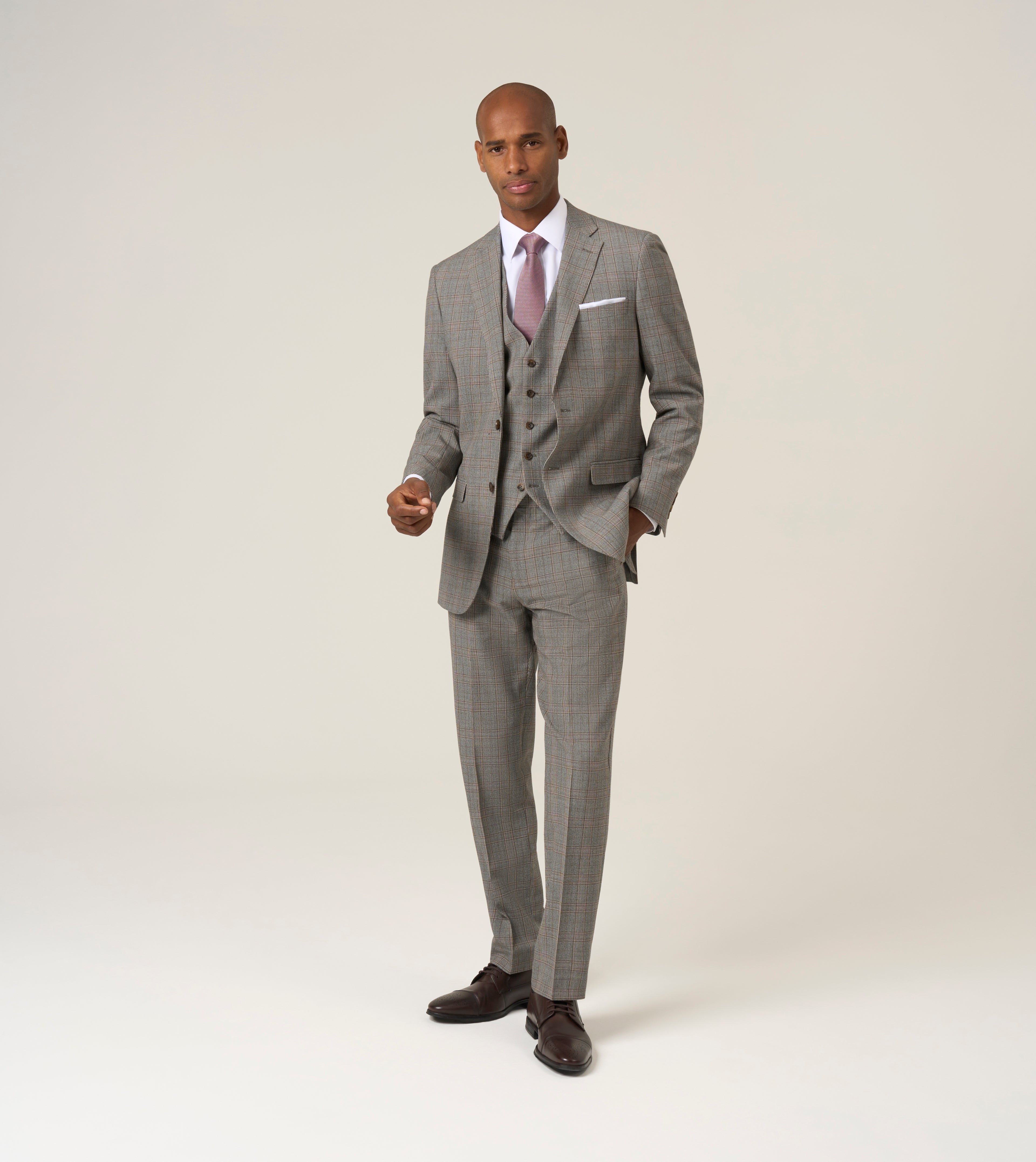 Haley Grey/Brown Prince of Wales Check - Trousers