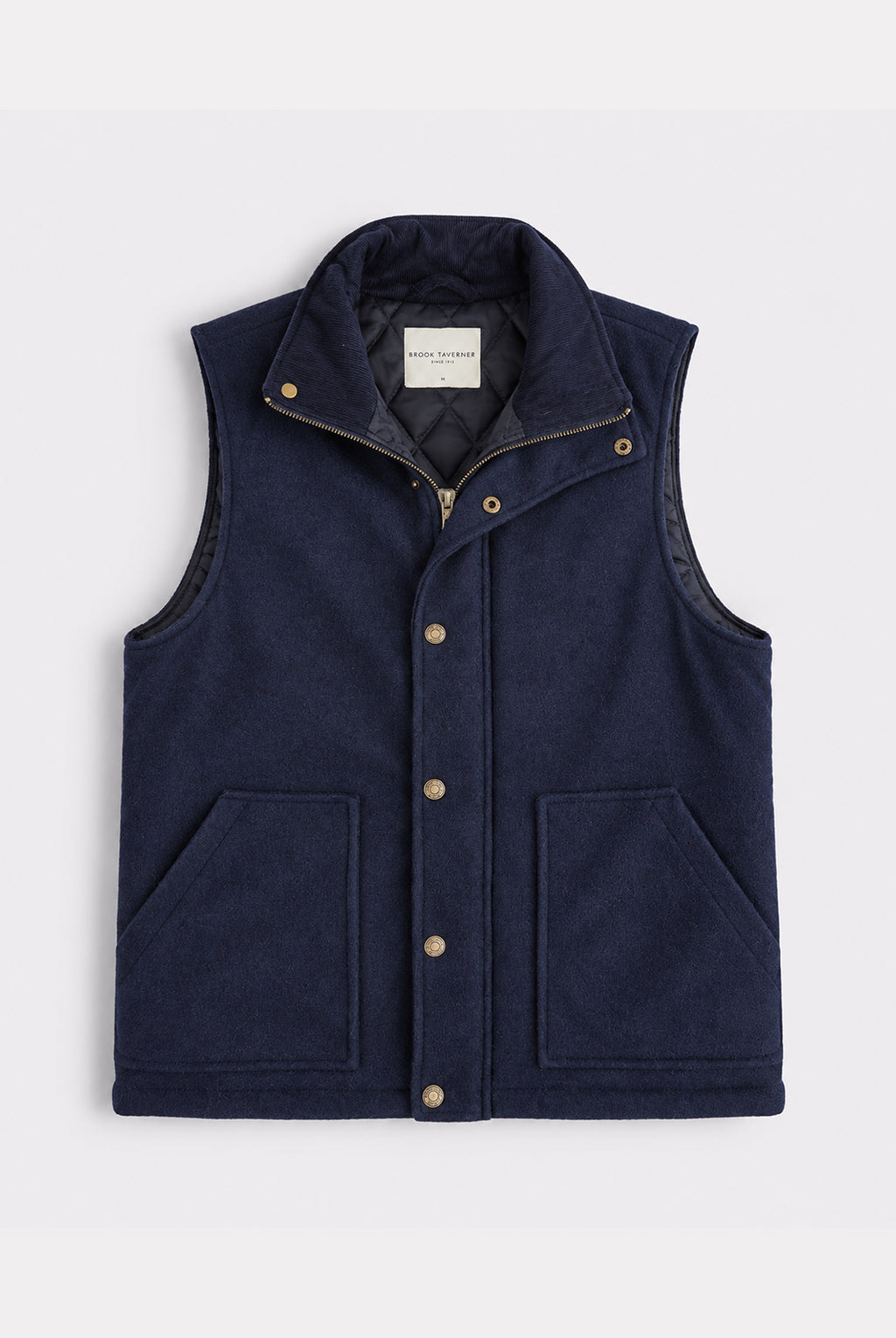 Wool-Blend Melton Gilet - Navy