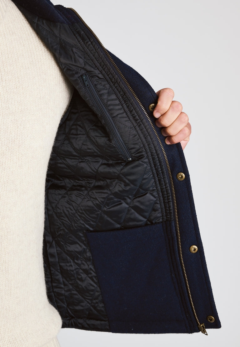 Wool-Blend Melton Gilet - Navy