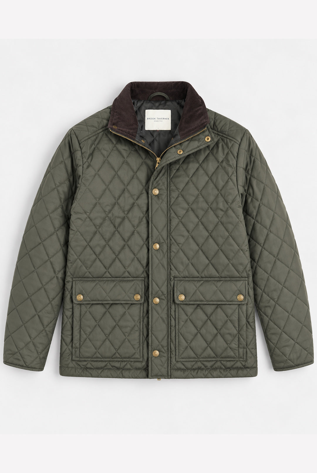 Haycock Water Repellent Quilted Coat - Khaki