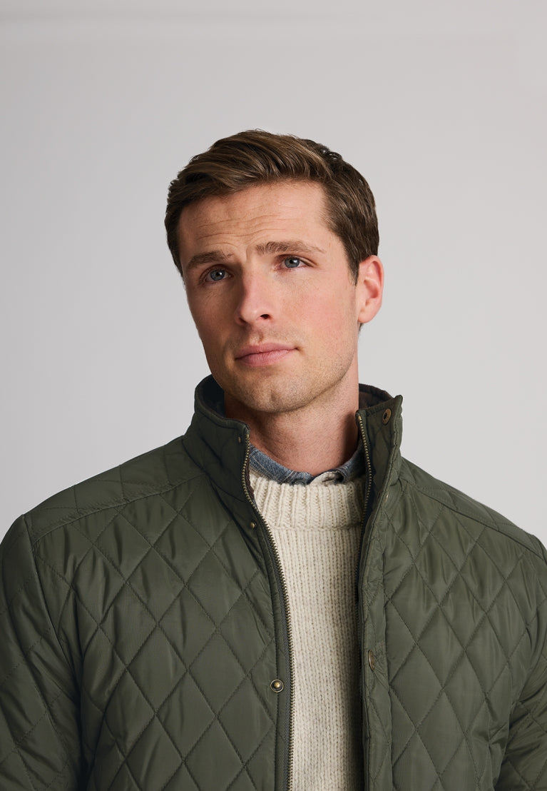Haycock Water Repellent Quilted Coat - Khaki