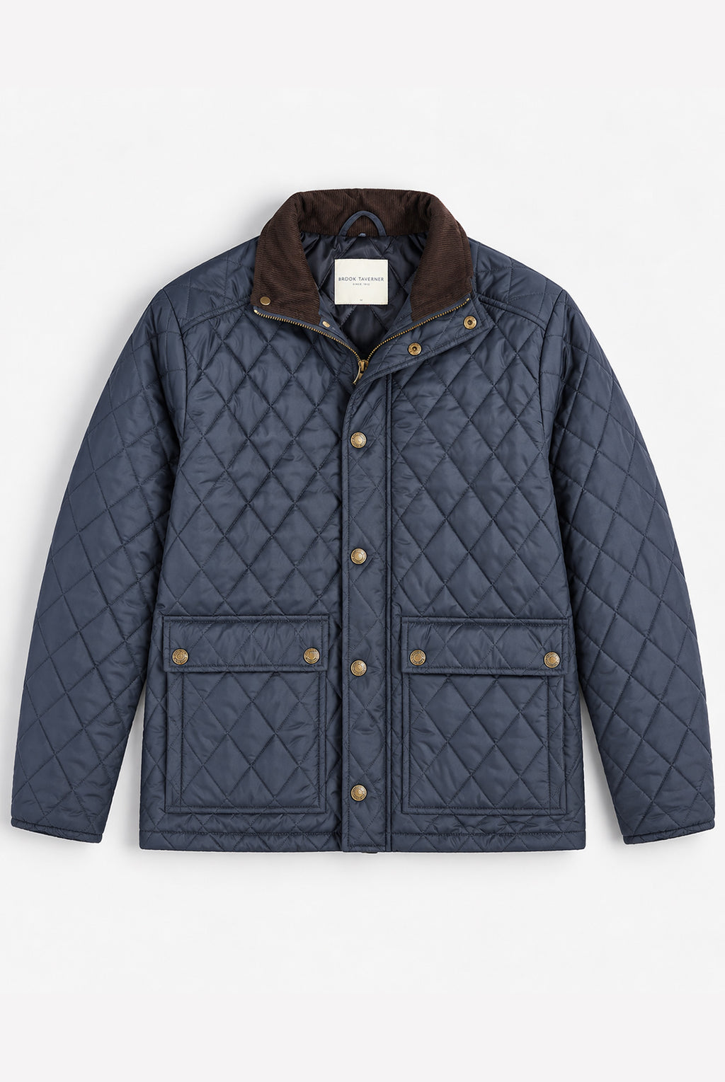Haycock Water Repellent Quilted Coat - Navy