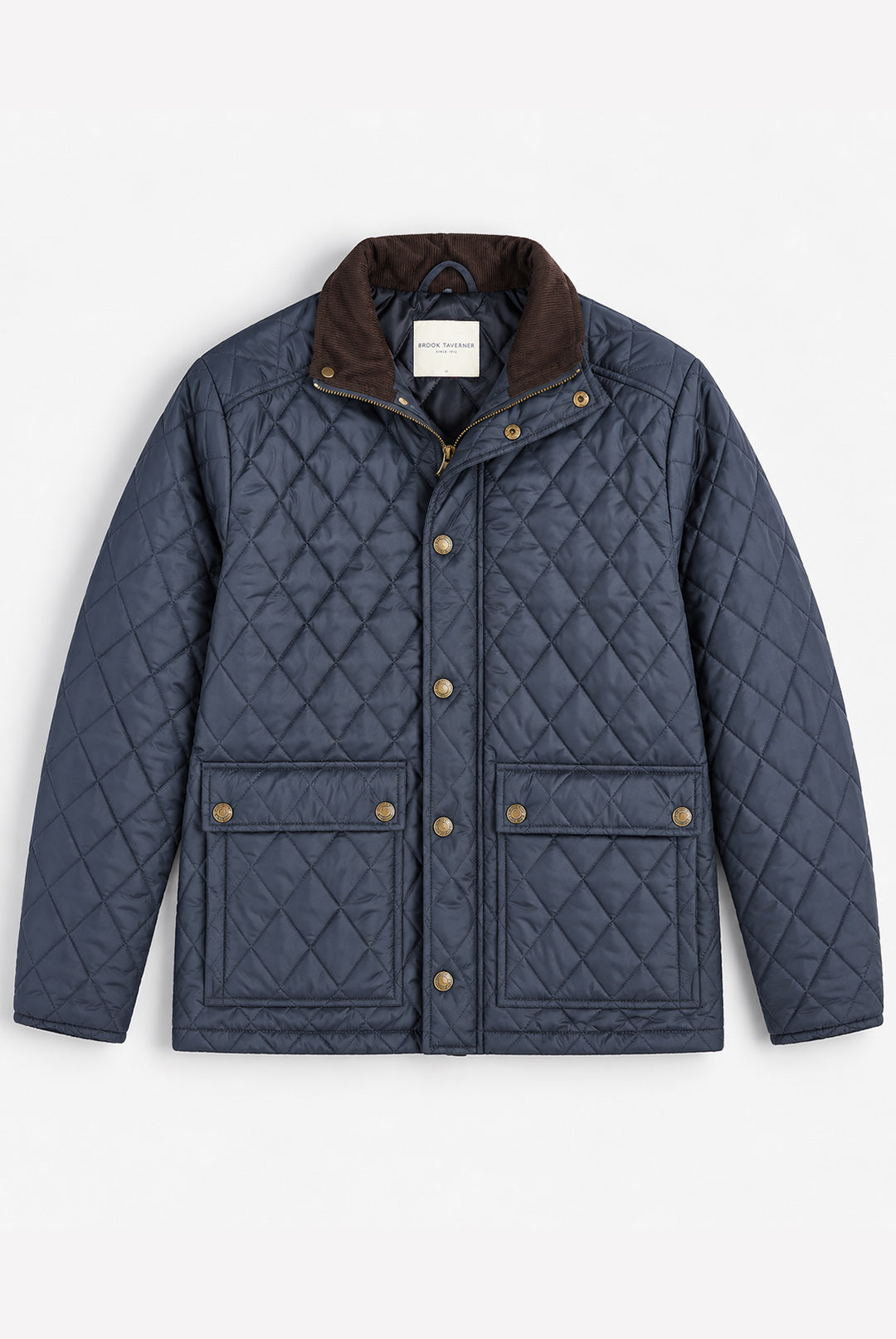 Haycock Water Repellent Quilted Coat - Navy