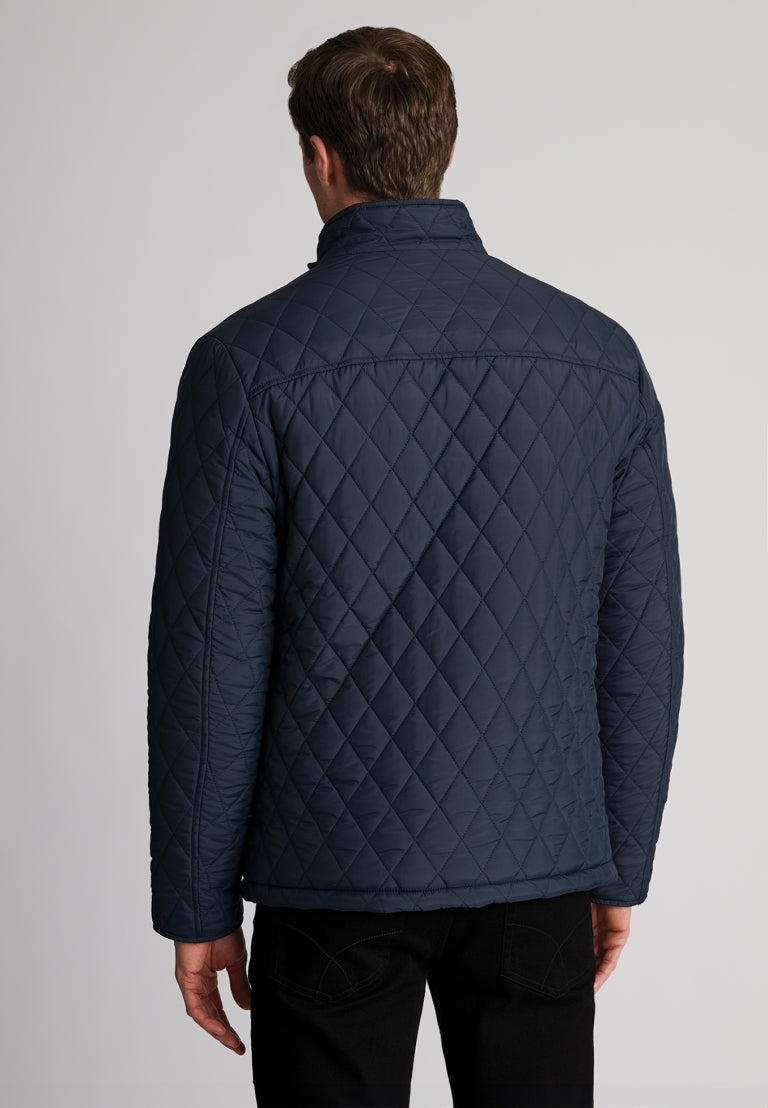 Haycock Water Repellent Quilted Coat - Navy