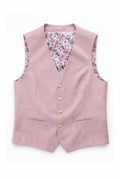 Tailored Fit Hayton Pink Textured Suit - Waistcoat