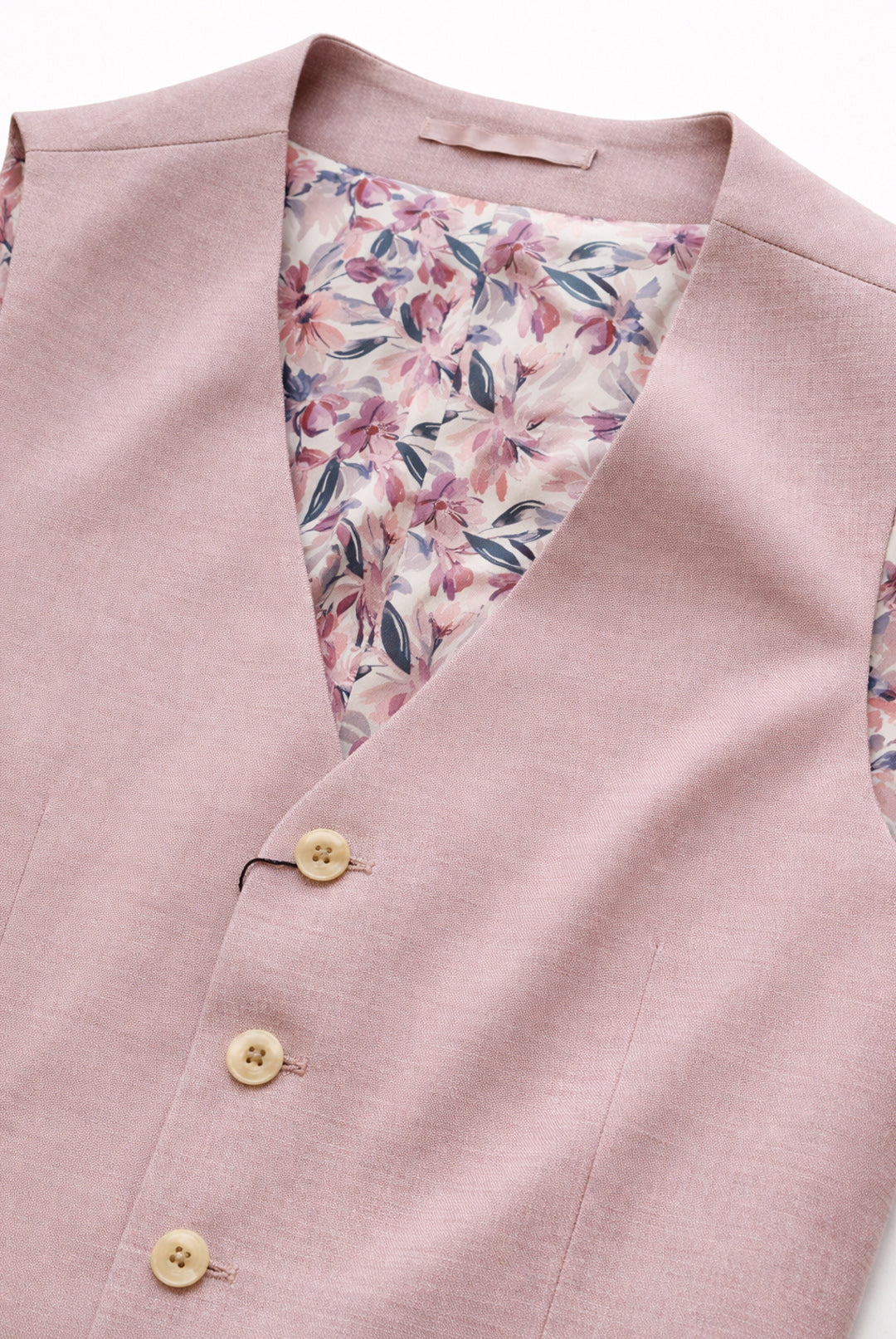 Tailored Fit Hayton Pink Textured Suit - Waistcoat