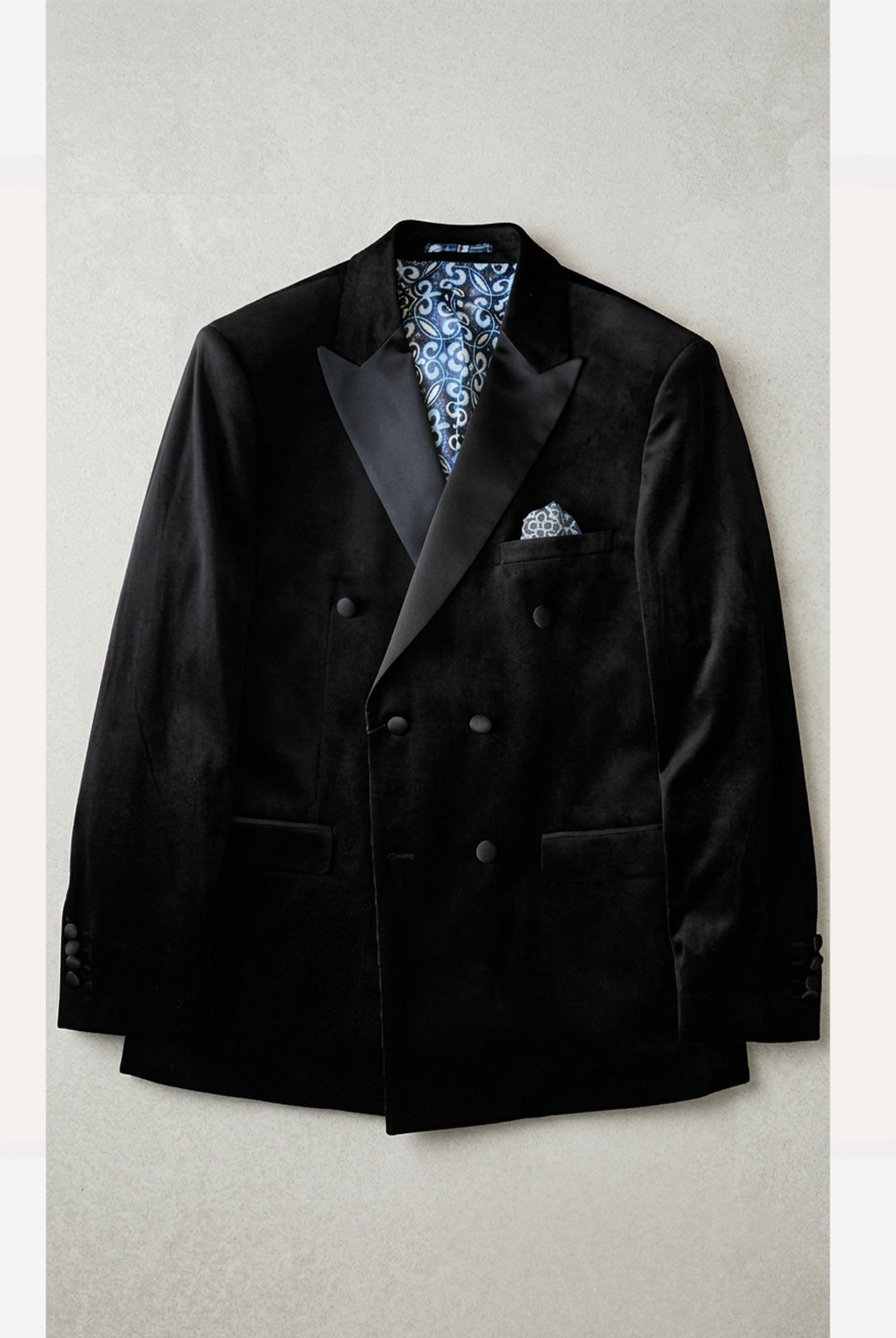 Jive Velvet Double Breasted Jacket - Black