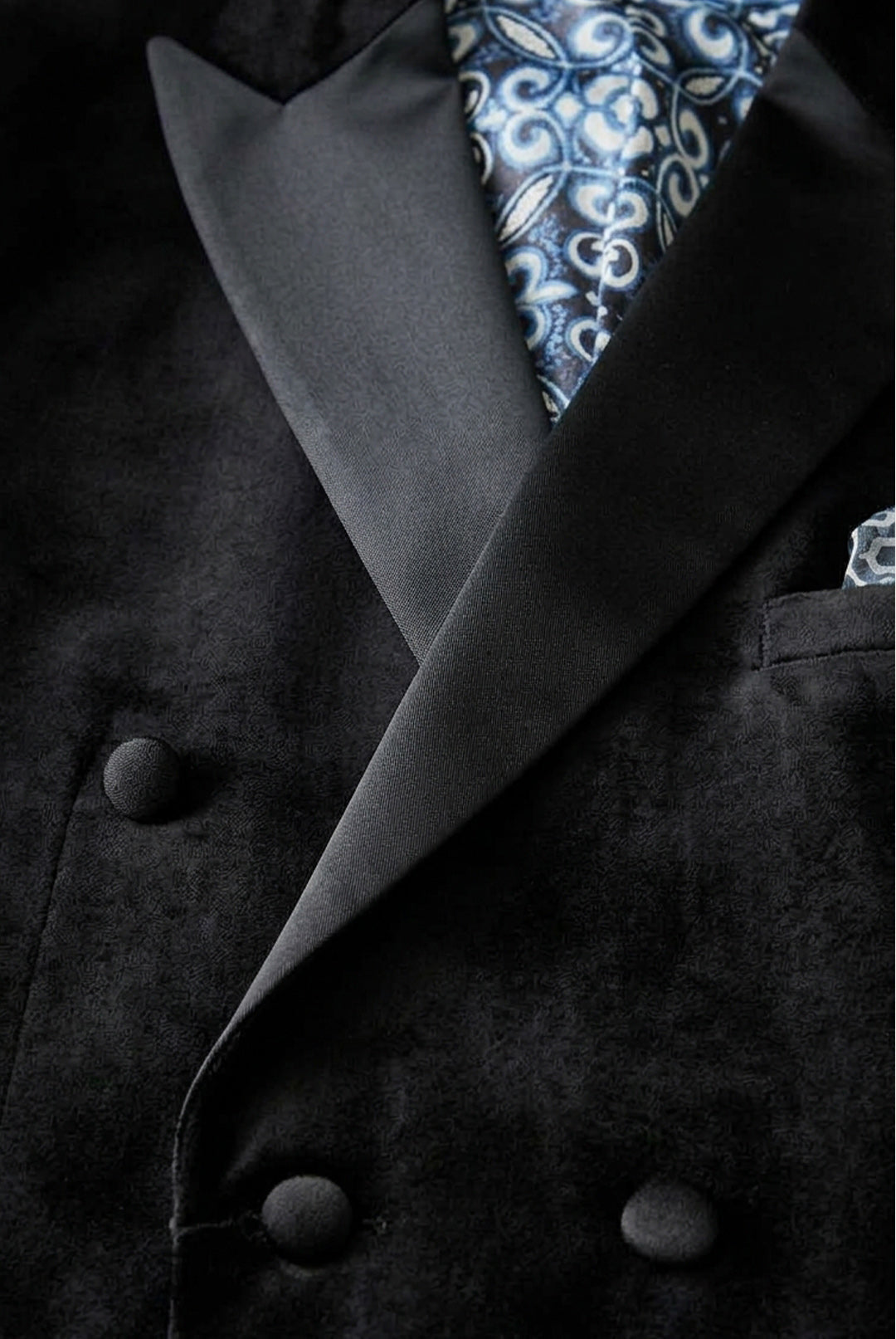 Jive Velvet Double Breasted Jacket - Black