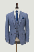 Jude Tweed Suit Jacket - Blue