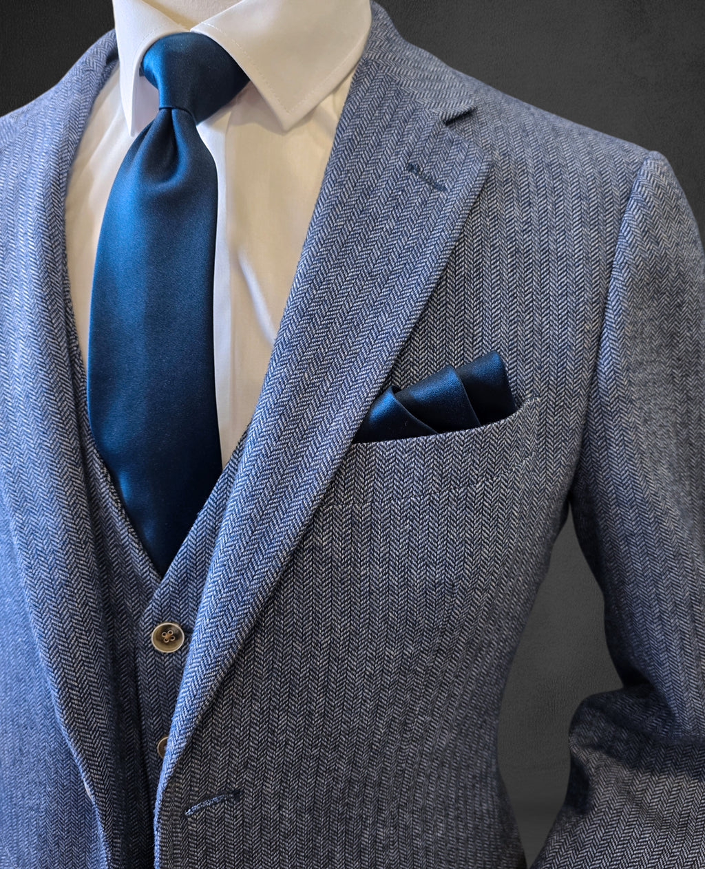 Jude Tweed Suit Jacket - Blue