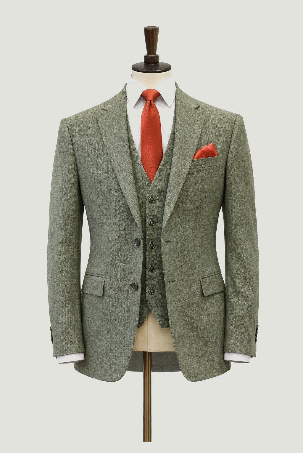 Jude Tweed Suit Jacket - Sage Green