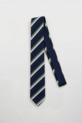 Stripe Knitted Tie - Navy