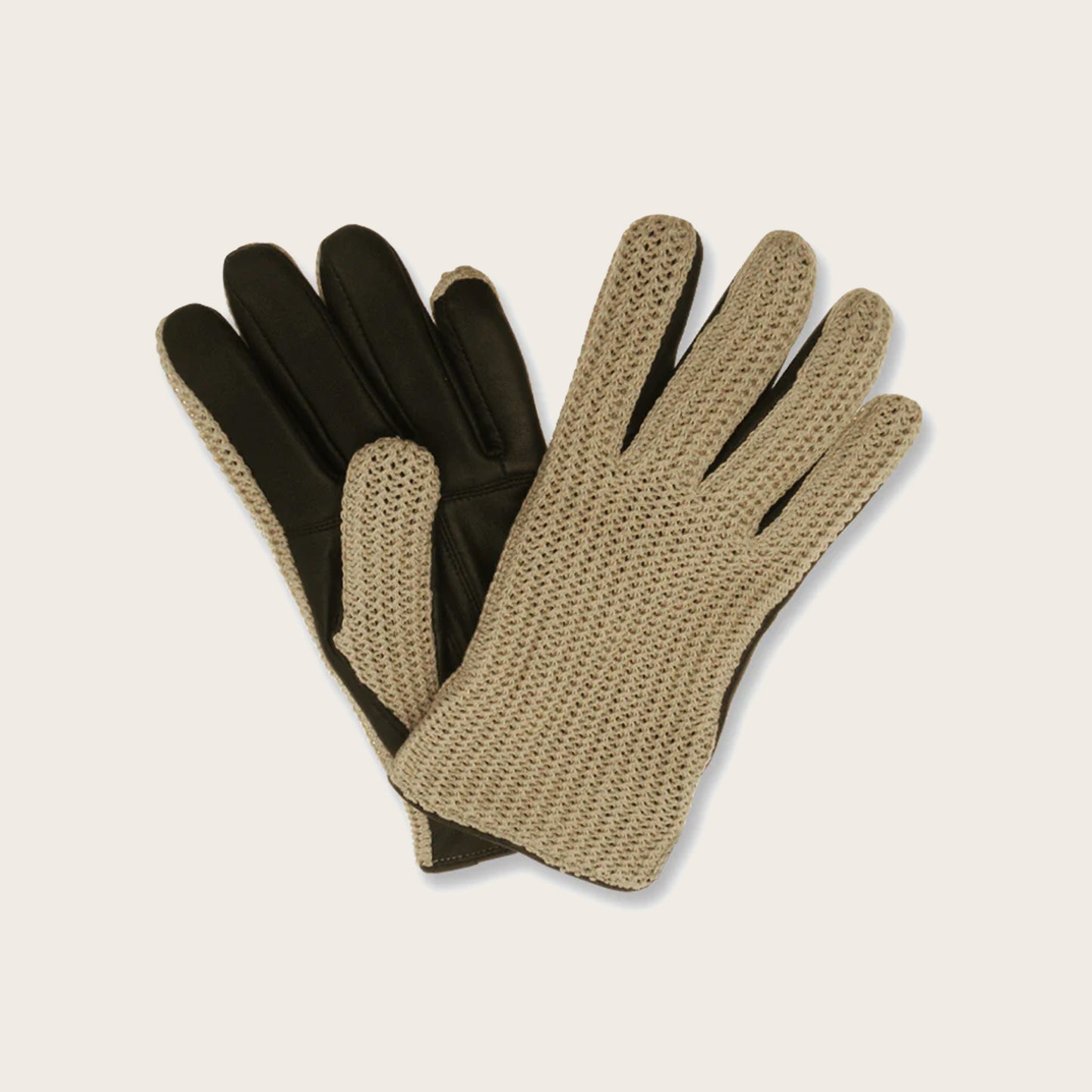 Lambskin String Back Gloves - Brown