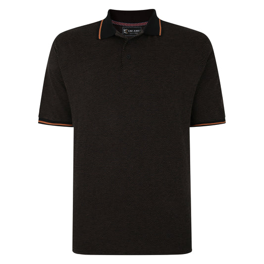 BigMens Dobby Print Jersey Polo - Black