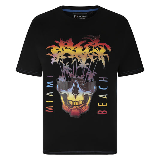 BigMens Printed Tee - Miami Beach Skull Black