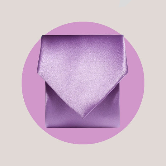Plain Satin Tie - Lavender