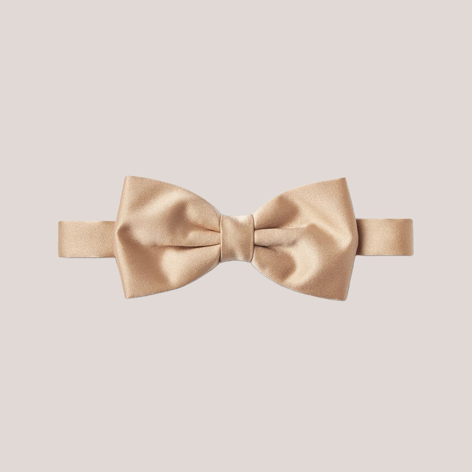 Satin Clip-On Bow Tie - Light Beige