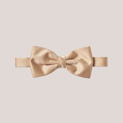 Satin Clip-On Bow Tie - Light Beige