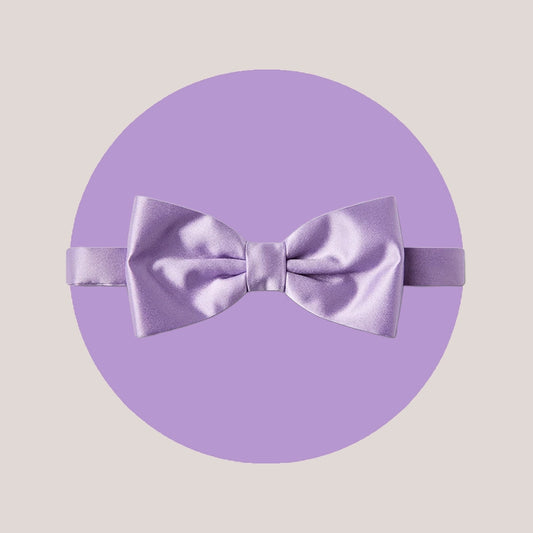 Satin Clip-On Bow Tie - Lilac