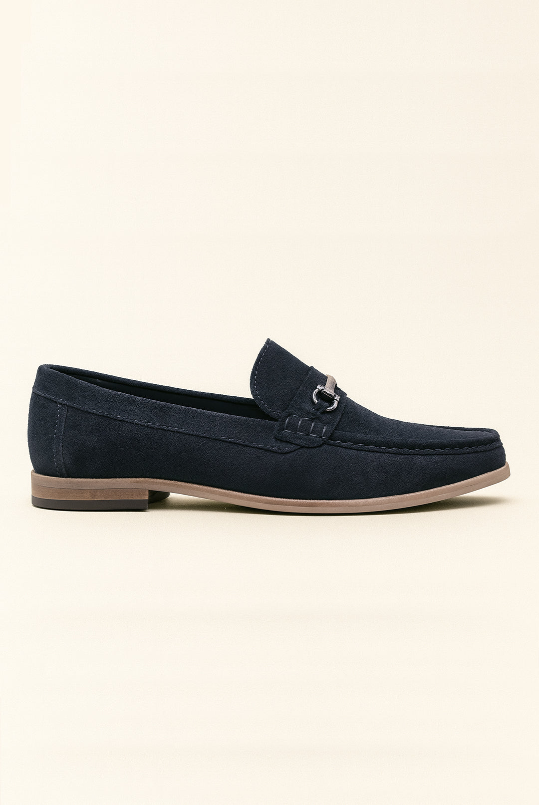Roamers Leather Suede Loafer - Navy