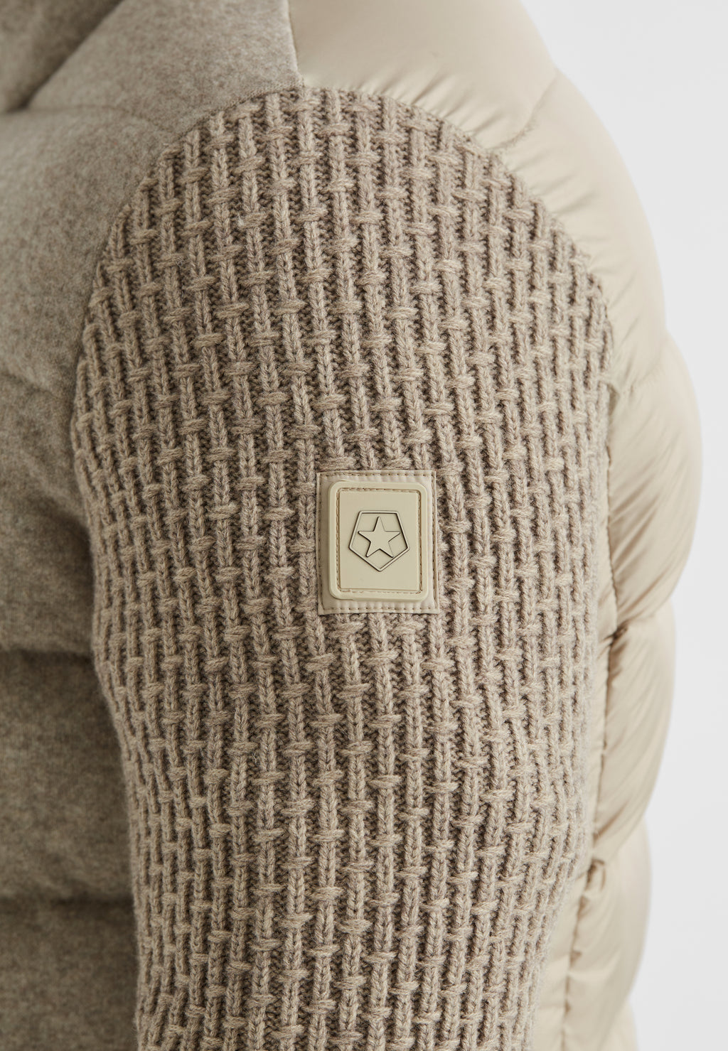 Milestone Wool-Blend Knitted Sleeve Jacket - Oatmeal