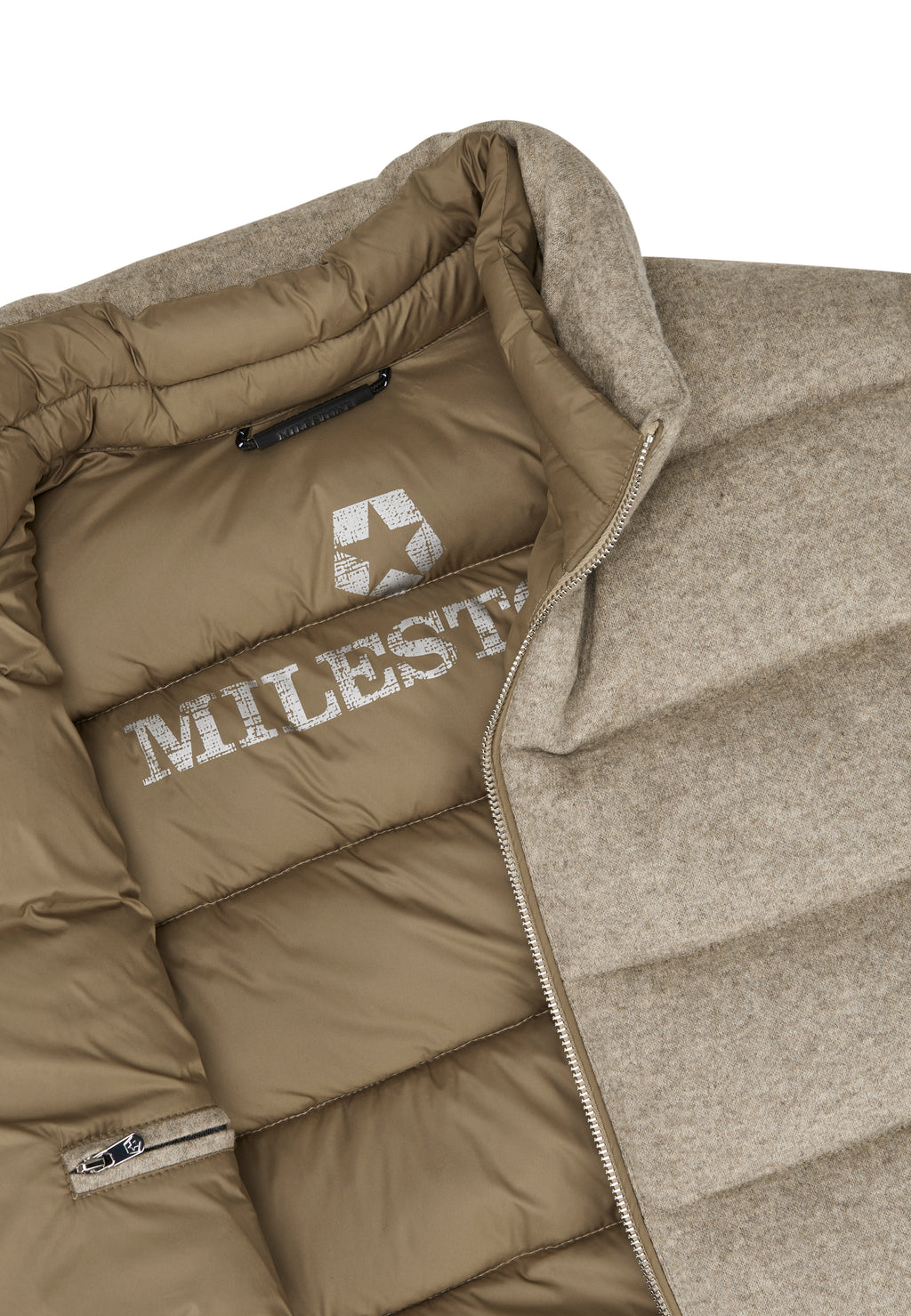 Milestone Wool-Blend Knitted Sleeve Jacket - Oatmeal