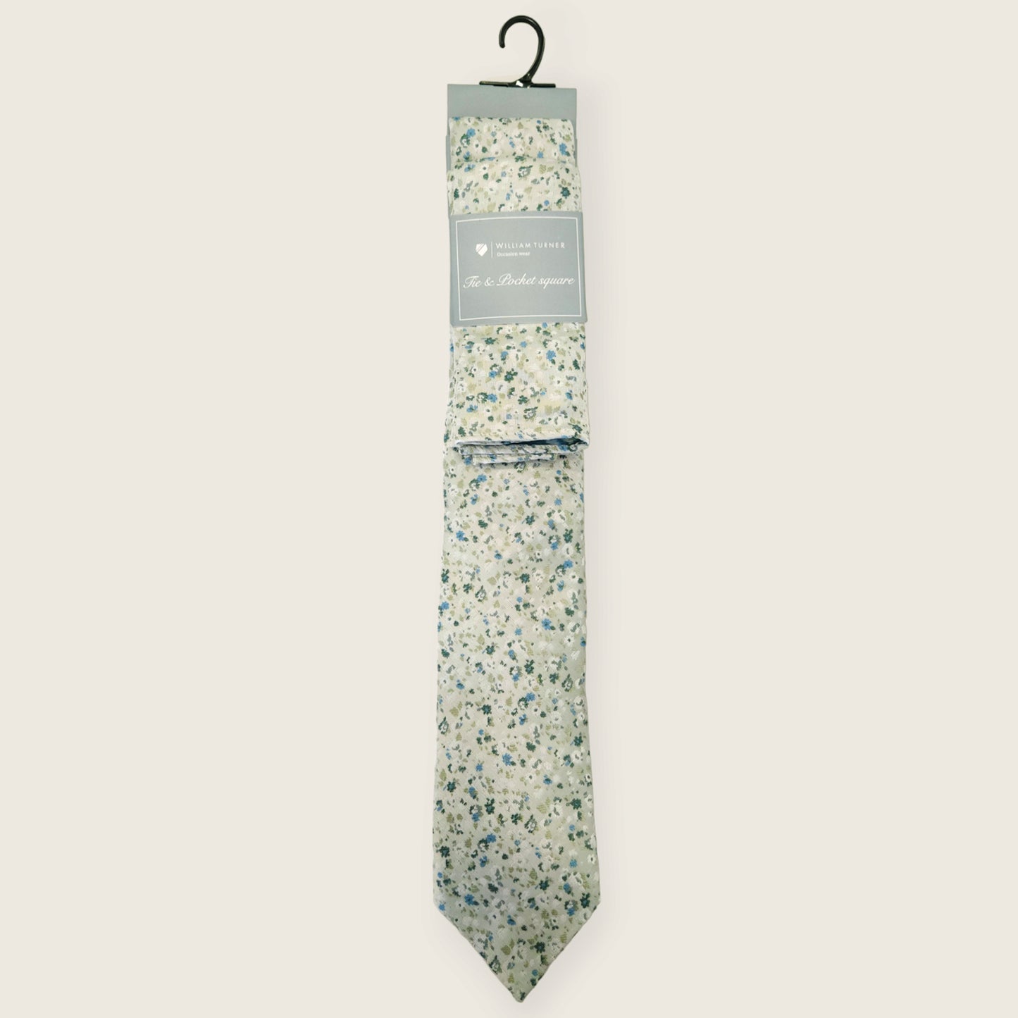 Tie and Hankie Set - Floral Mint Green I169697